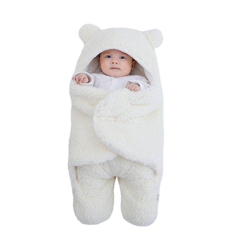 Baby Sleeping Bag Ultra-Soft Fluffy Fleece Newborn Receiving Blanket Infant Boys Girls ClothesSleeping Nursery Wrap Swaddle