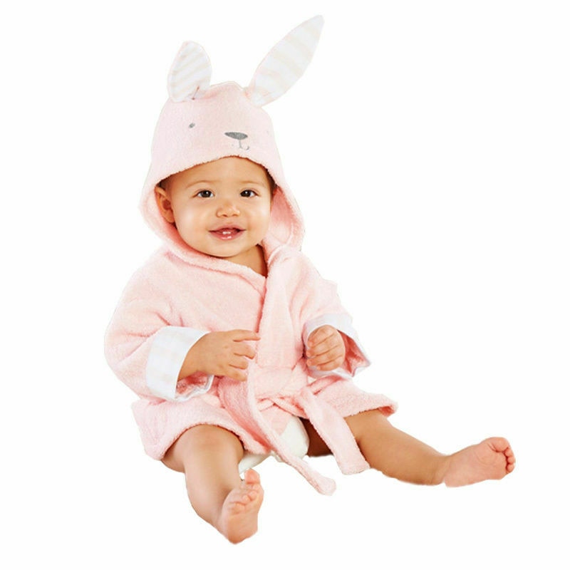 Lovely Baby Girls Cartoon Hooded Bathrobe Child Toddler Bathing Towel Robe Cute Winter Baby Clothing Sleepwear