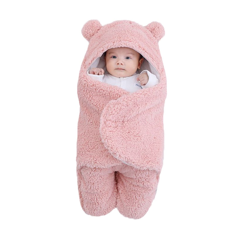 Baby Sleeping Bag Ultra-Soft Fluffy Fleece Newborn Receiving Blanket Infant Boys Girls ClothesSleeping Nursery Wrap Swaddle