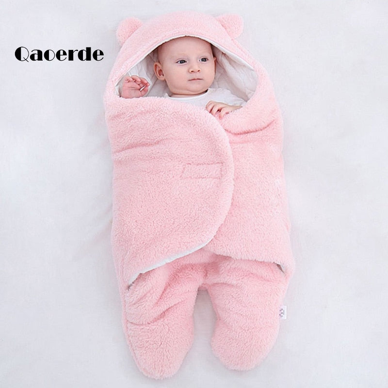 Baby Sleeping Bag Ultra-Soft Fluffy Fleece Newborn Receiving Blanket Infant Boys Girls ClothesSleeping Nursery Wrap Swaddle