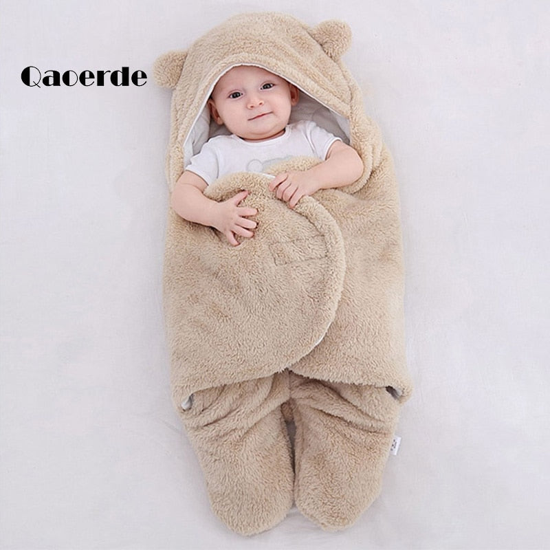 Baby Sleeping Bag Ultra-Soft Fluffy Fleece Newborn Receiving Blanket Infant Boys Girls ClothesSleeping Nursery Wrap Swaddle