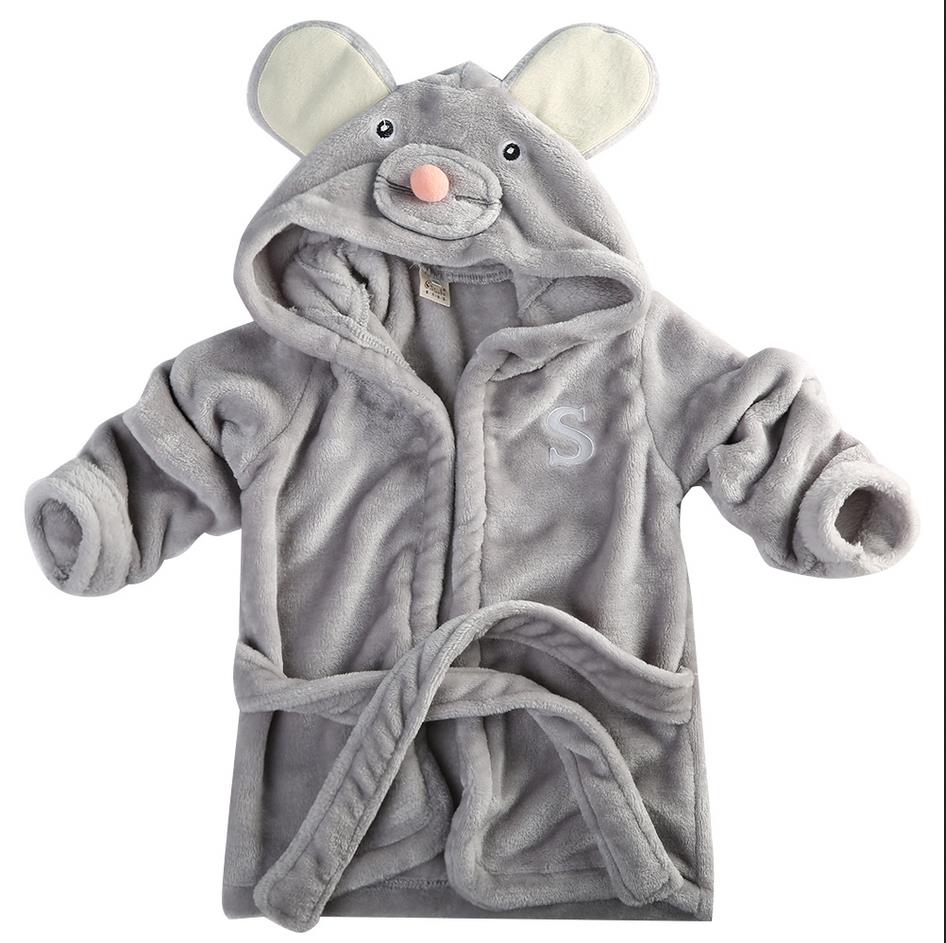 Lovely Baby Girls Cartoon Hooded Bathrobe Child Toddler Bathing Towel Robe Cute Winter Baby Clothing Sleepwear